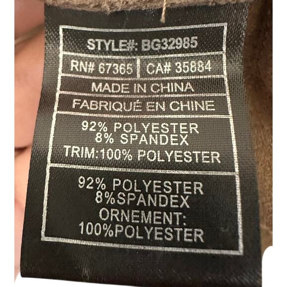 Women's BB DAKOTA Open Waterfall Faux Suede Long Sleeve Mocha Jacket Large - Picture 5 of 8